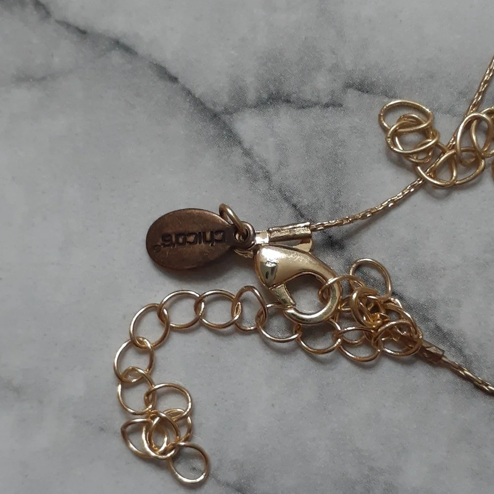 CHICO'S 2 in 1 Goldtone & Wooden Bead Necklace Set - Neutral Colors! NWOT - Picture 9 of 11